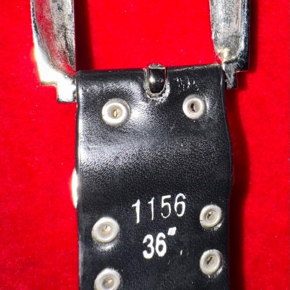 Genuine leather and heavy silver Steampunk VINTAGE metal Belt. Rare and Iconic - Picture 3 of 10